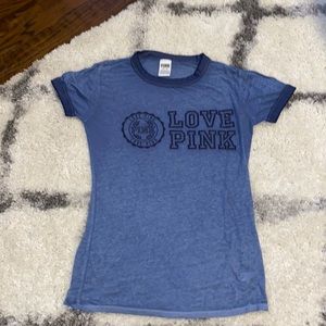 Blue t shirt from PINK! Available in XS.